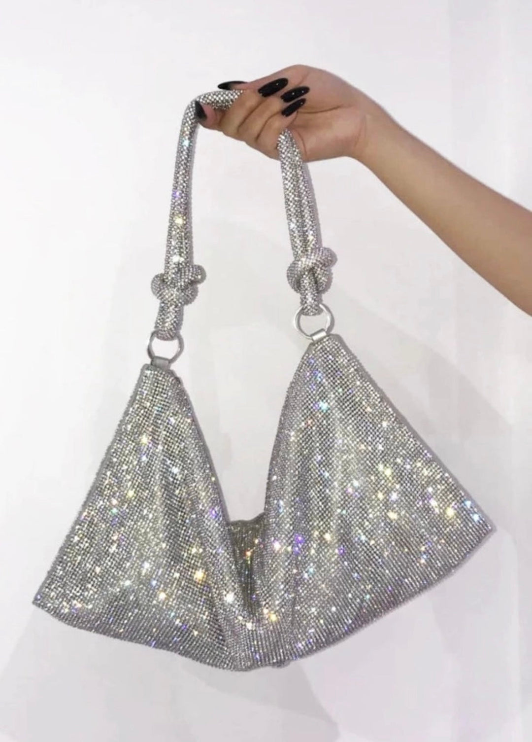 Azlyn - Rhinestone Silver Bag