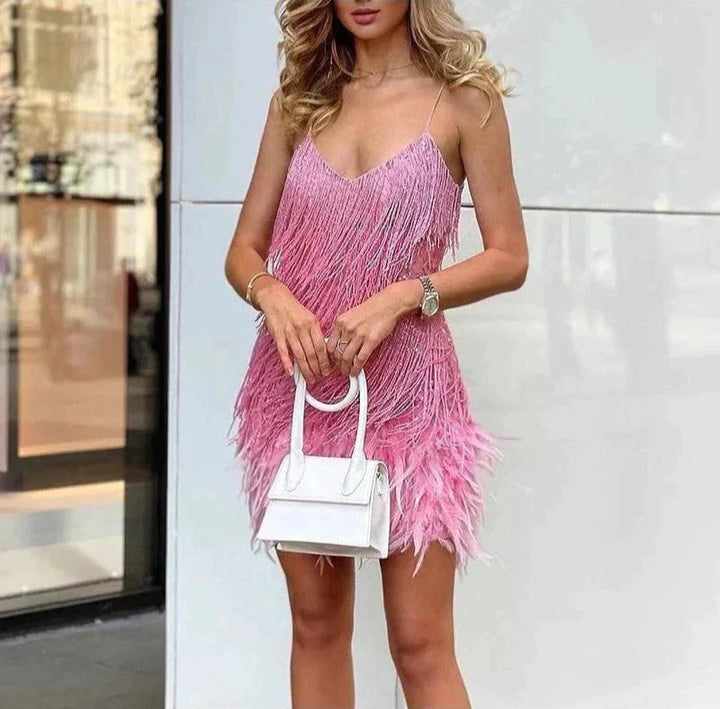 Brielle - Feather Mini Dress