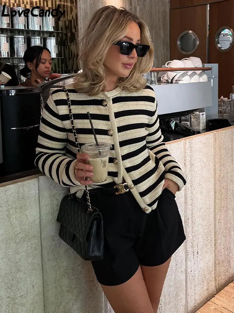 Stella - Striped Cardigan