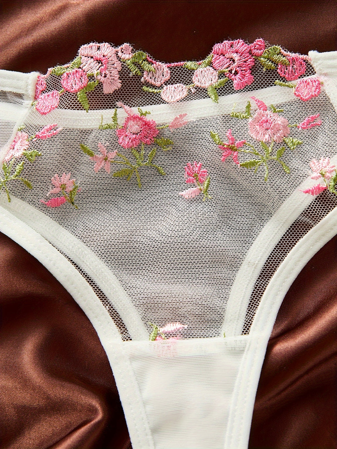 Seralith - Elegant Sakura Embroidered Lingerie Set