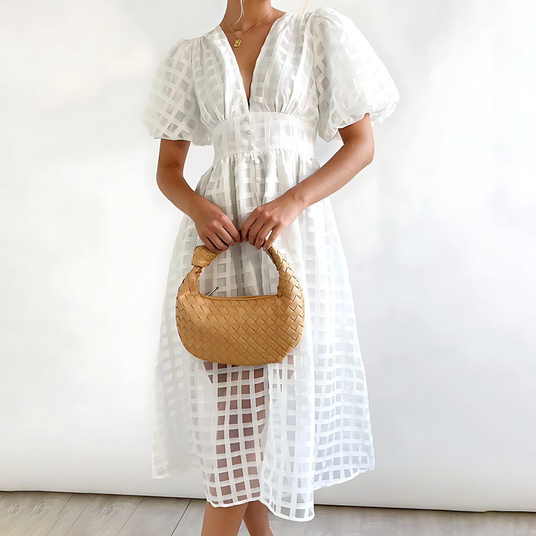 Elegant summer dresses with sleeves best sale